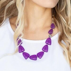 Paparazzi purple necklace with matching earrings.  NWT